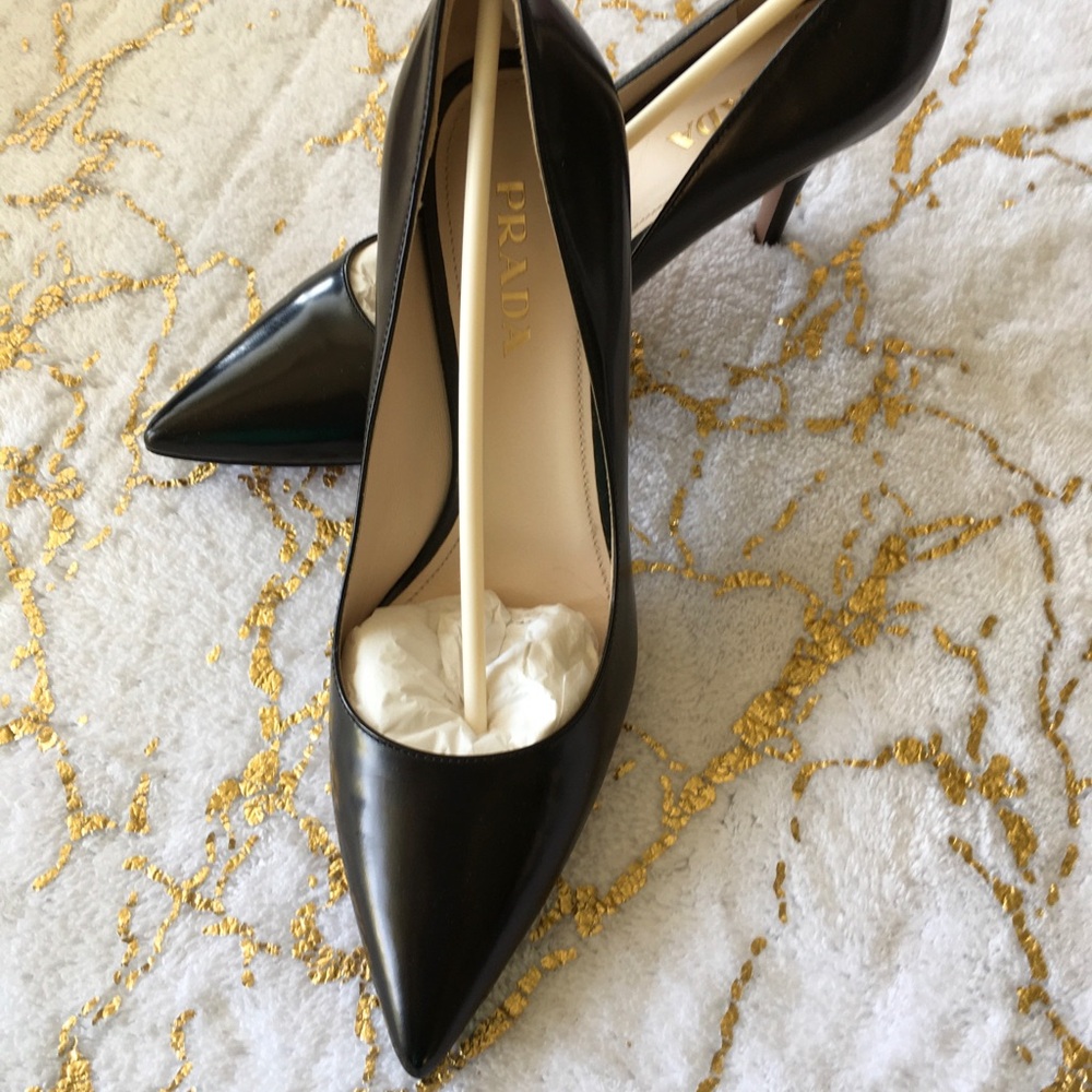 Prada Black Stiletto Heels with Pointed Toe